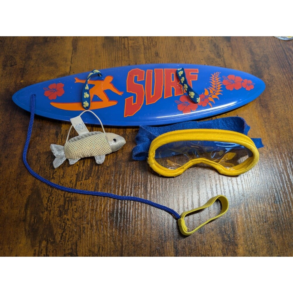 Build A Bear Surfboard Goggles Fish Toy Accessory Lot Surfer Beach Swim Set